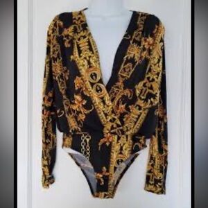 Day G  Black and Gold Ladies One Piece Bodysuit